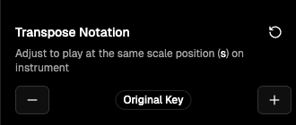 Transpose controls with plus/minus buttons
