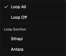 Loop selector popover